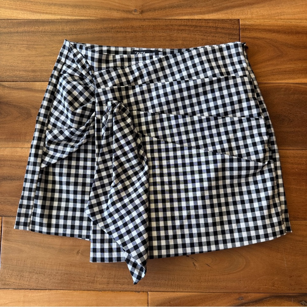 Zara Monochrome Gingham Skirt